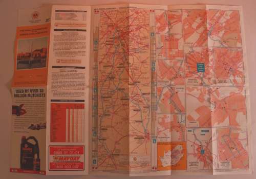 Two Vintage Folded AA Road Maps Pretoria to Upington 1994 & Pretoria to Bloemfontein 1995