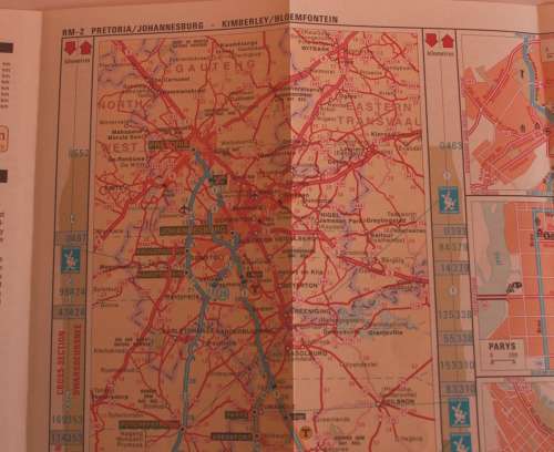 Two Vintage Folded AA Road Maps Pretoria to Upington 1994 & Pretoria to Bloemfontein 1995