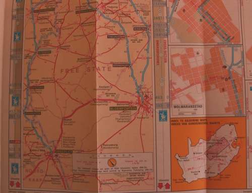Two Vintage Folded AA Road Maps Pretoria to Upington 1994 & Pretoria to Bloemfontein 1995