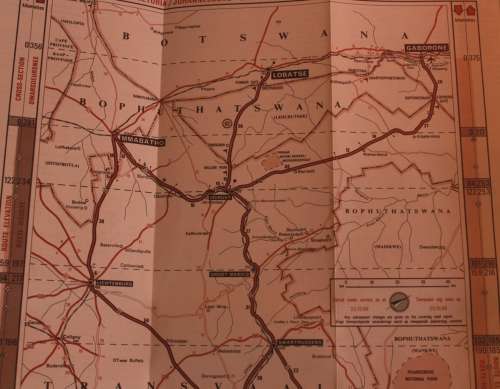 3 x Vintage Folded AA Maps Pretoria-Gaborone `90, Pretoria-Bloemfontein `92, PTA-Richards Bay `93