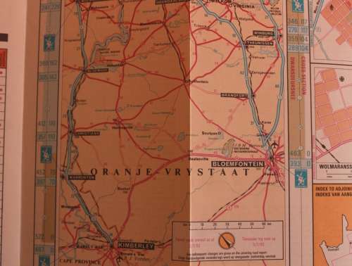 3 x Vintage Folded AA Maps Pretoria-Gaborone `90, Pretoria-Bloemfontein `92, PTA-Richards Bay `93