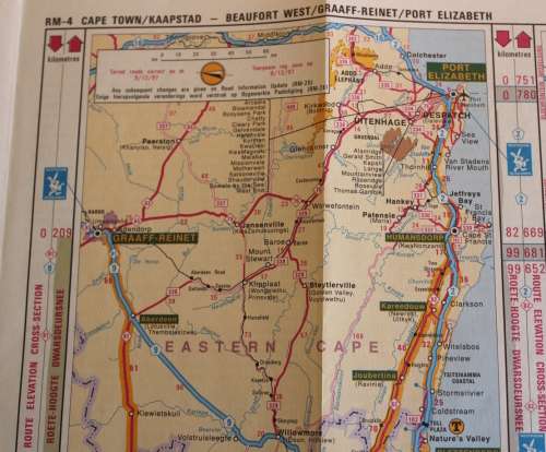 3 x Vintage Folded AA Maps CPT-Beaufort West-PE `97, PE-Upington `93, Kimberley-PE `96
