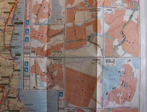 3 x Vintage Folded AA Maps CPT-Beaufort West-PE `97, PE-Upington `93, Kimberley-PE `96