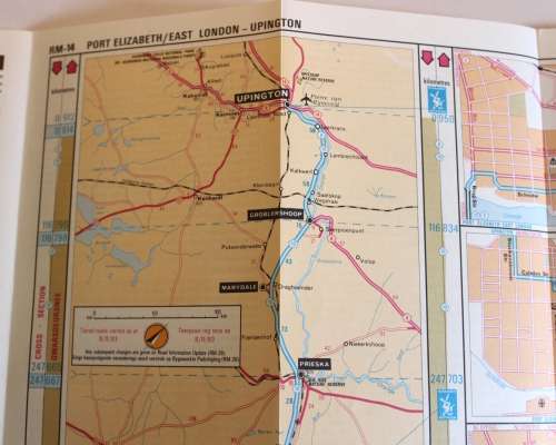 3 x Vintage Folded AA Maps CPT-Beaufort West-PE `97, PE-Upington `93, Kimberley-PE `96