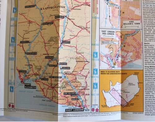 3 x Vintage Folded AA Maps CPT-Beaufort West-PE `97, PE-Upington `93, Kimberley-PE `96