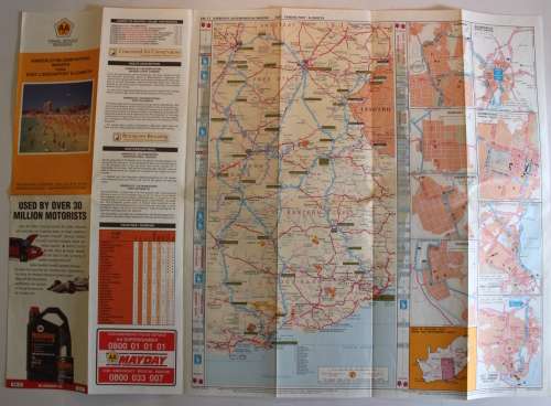3 x Vintage Folded AA Maps CPT-Beaufort West-PE `97, PE-Upington `93, Kimberley-PE `96