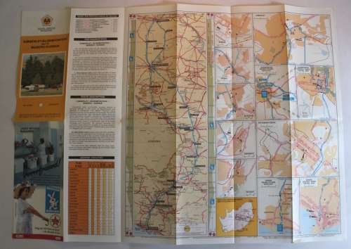 3 x Vintage Folded AA Maps Kimberley-Maseru/Durban `91, PTA/JNB-Durban `92, Durban-EL/PE `91