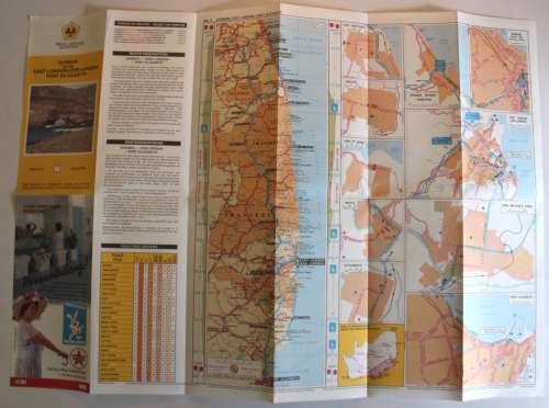 3 x Vintage Folded AA Maps Kimberley-Maseru/Durban `91, PTA/JNB-Durban `92, Durban-EL/PE `91