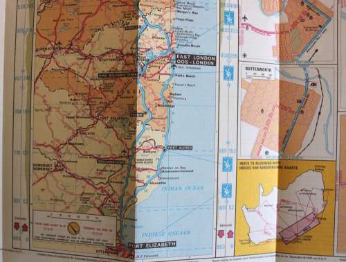 3 x Vintage Folded AA Maps Kimberley-Maseru/Durban `91, PTA/JNB-Durban `92, Durban-EL/PE `91