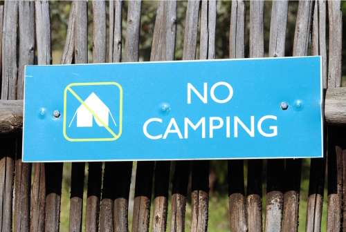 `No Camping` Sign Original Digital Download Stock Photo