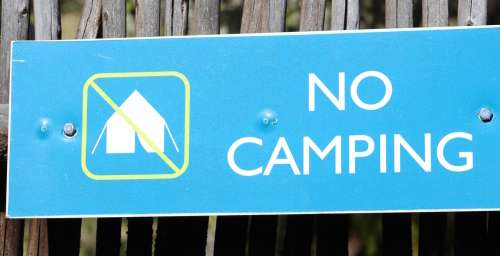 `No Camping` Sign Original Digital Download Stock Photo