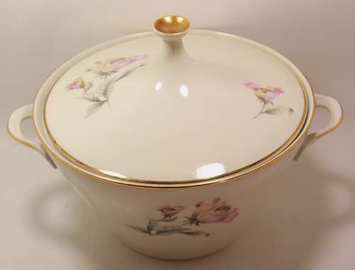Alka Kunst Bavaria 3836 White Porcelain Tureen with Lid & Handles
