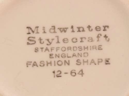 Midwinter Stylecraft Fashion Shape `Countryside` Gravy Boat and Saucer