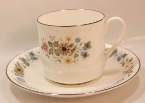 Pair of Royal Doulton `Pastorale` H.5002 Bone China Demitasse Cup and Saucer