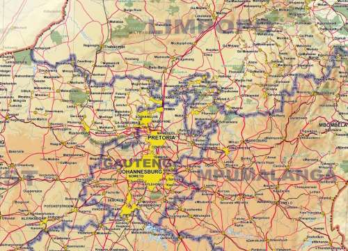 South Africa Provincial Political and Physical Wall Map Centenary Edition 2020 Digital Download