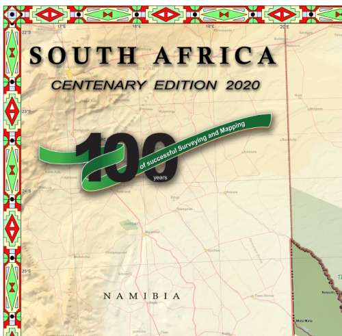 South Africa Provincial Political and Physical Wall Map Centenary Edition 2020 Digital Download