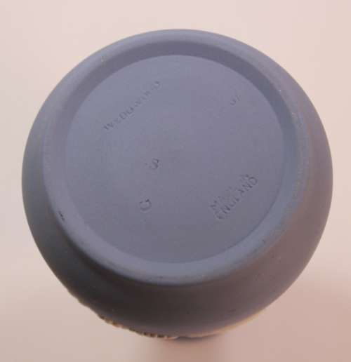 Wedgwood Blue Jasperware Bud Vase with Three Grecian Scenes