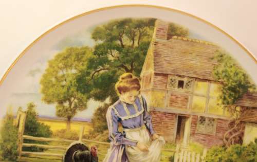 Royal Doulton `Life On The Farm - Feeding The Chickens` Fine Bone China Plate