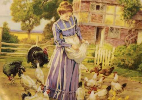Royal Doulton `Life On The Farm - Feeding The Chickens` Fine Bone China Plate