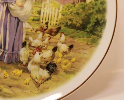 Royal Doulton `Life On The Farm - Feeding The Chickens` Fine Bone China Plate