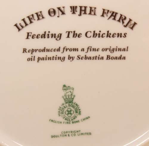 Royal Doulton `Life On The Farm - Feeding The Chickens` Fine Bone China Plate
