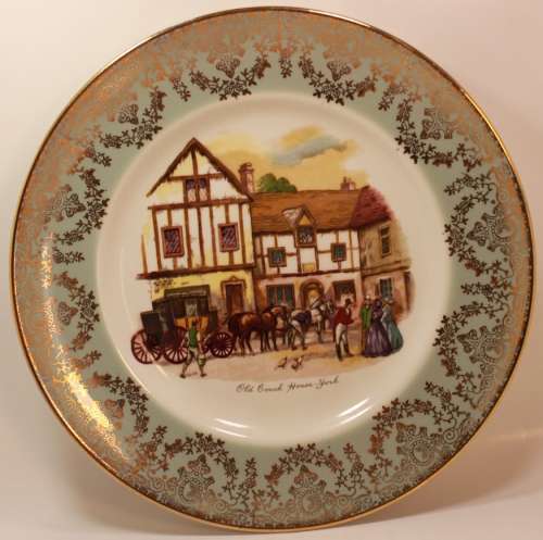 Vintage Liverpool Rd Pottery `Old Coach House - York` Porcelain Plate