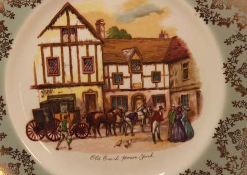 Vintage Liverpool Rd Pottery `Old Coach House - York` Porcelain Plate