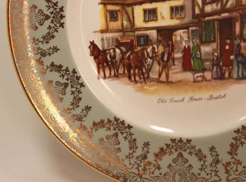 Vintage Liverpool Rd Pottery `Old Coach House - Bristol` Porcelain Plate