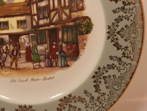 Vintage Liverpool Rd Pottery `Old Coach House - Bristol` Porcelain Plate