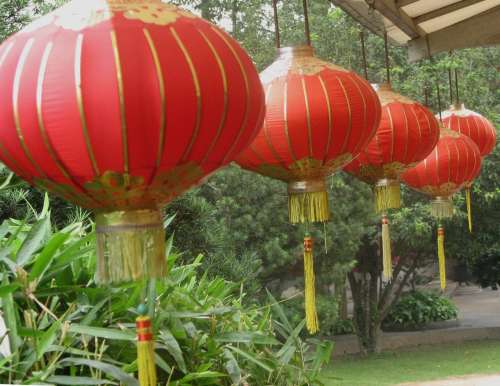 `Red Chinese Lanterns` Original Digital Download Stock Photo
