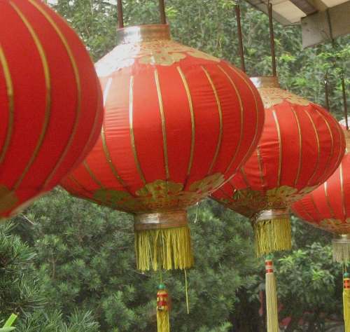 `Red Chinese Lanterns` Original Digital Download Stock Photo