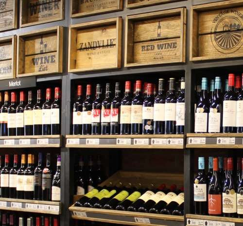 `Red Wines On Display Shelf` Original Digital Download Stock Photo