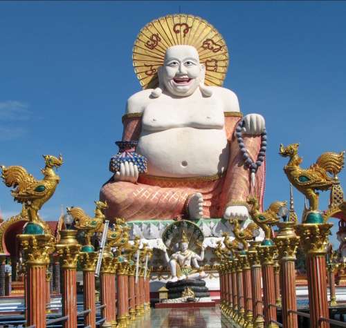 `Wat Plai Laem Temple, Laughing Buddha of Wealth, Koh Samui` Original Digital Download Stock Photo