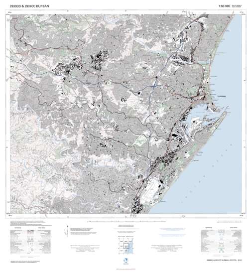 1:50 000 Topographical Map of Cape Town 3318CD Poster Print