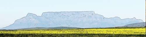 `Table Mountain, Cape Town, Outline Abstract` Original Digital Download Stock Photo