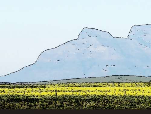 `Table Mountain, Cape Town, Outline Abstract` Original Digital Download Stock Photo