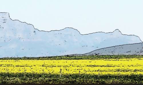 `Table Mountain, Cape Town, Outline Abstract` Original Digital Download Stock Photo