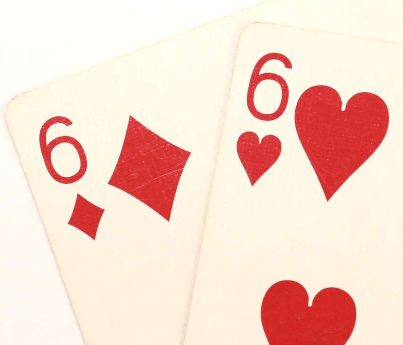 `Playing Cards: Six and Six of Hearts - 66` Original Digital Download Stock Photo