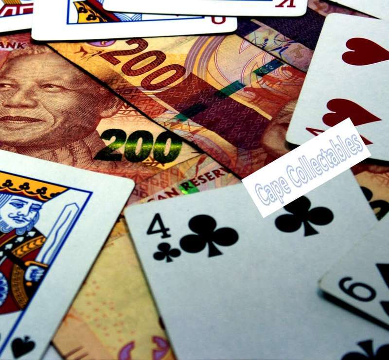 `Playing Cards and SA Currency: Gambling` Original Digital Download Stock Photo