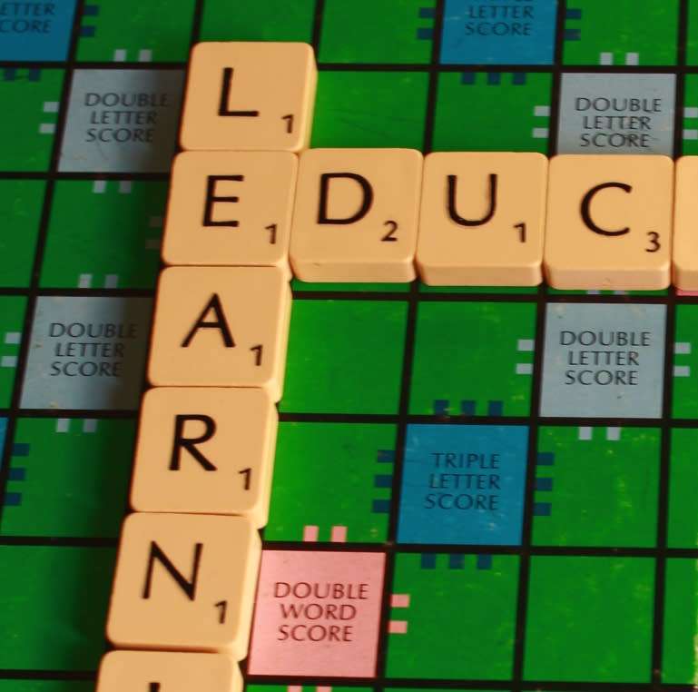 `Scrabble Board Words: Education Learning` Original Digital Download Stock Photo