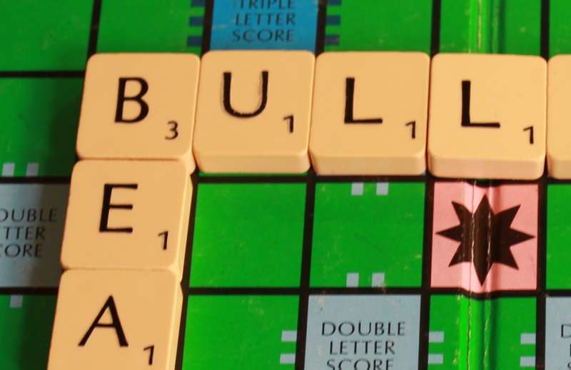 `Scrabble Board Words: Bulls and Bears` Original Digital Download Stock Photo