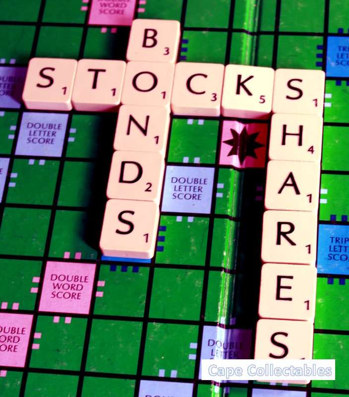 `Scrabble Board Words: Bonds, Stocks Shares` Original Digital Download Stock Photo