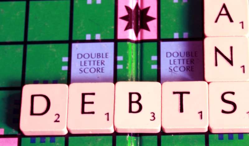 `Scrabble Board Words: Loans, Debts` Original Digital Download Stock Photo