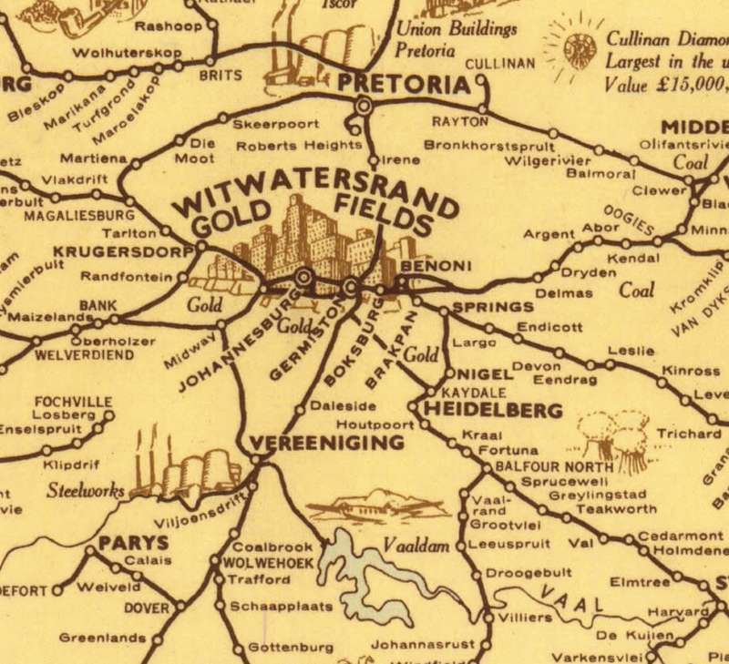 Vintage Railways Map of South Africa 1946 1 x Map Digital Download