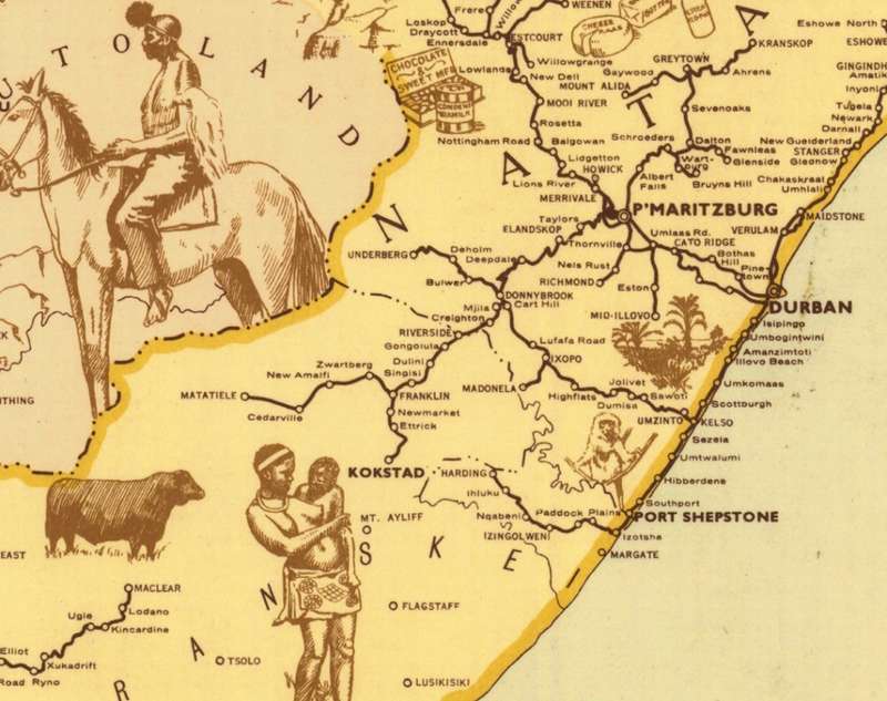 Vintage Railways Map of South Africa 1946 1 x Map Digital Download
