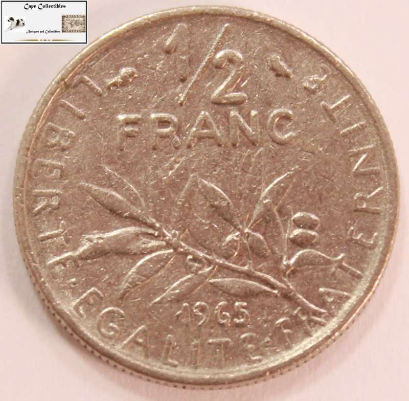 France 1/2 Franc Coins 1965 Circulated