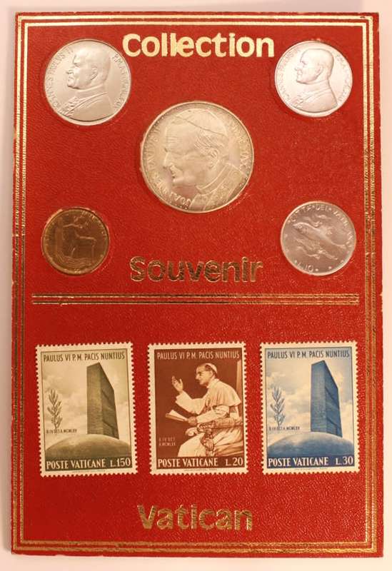 Vatican Souvenir Collection 1980, Paulus VI & Pope Ioannes Paulus II, Coins and Stamps Uncirculated