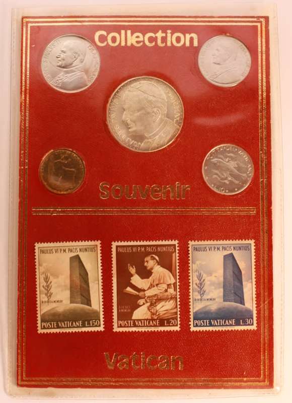 Vatican Souvenir Collection 1980, Paulus VI & Pope Ioannes Paulus II, Coins and Stamps Uncirculated