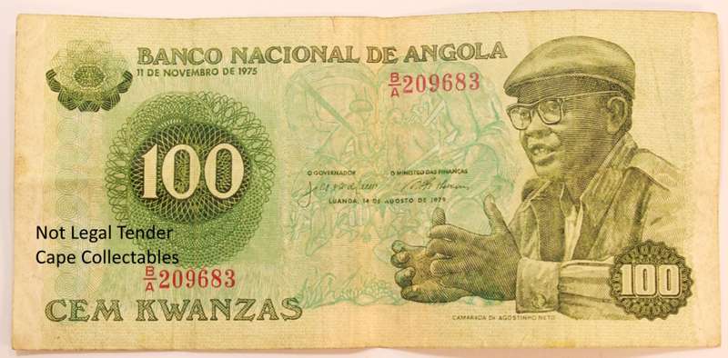 Angola 1000 (Cem) Kwanzas Bank Note -With Date of Independence- (Fine) Circulated