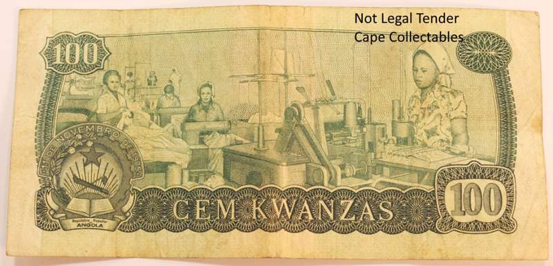 Angola 1000 (Cem) Kwanzas Bank Note -With Date of Independence- (Fine) Circulated